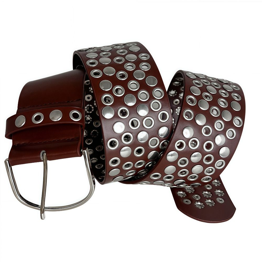 Punk Hollow Eyelet Rivet Belt  - đánh giá và giá Streetwear Brand Belts