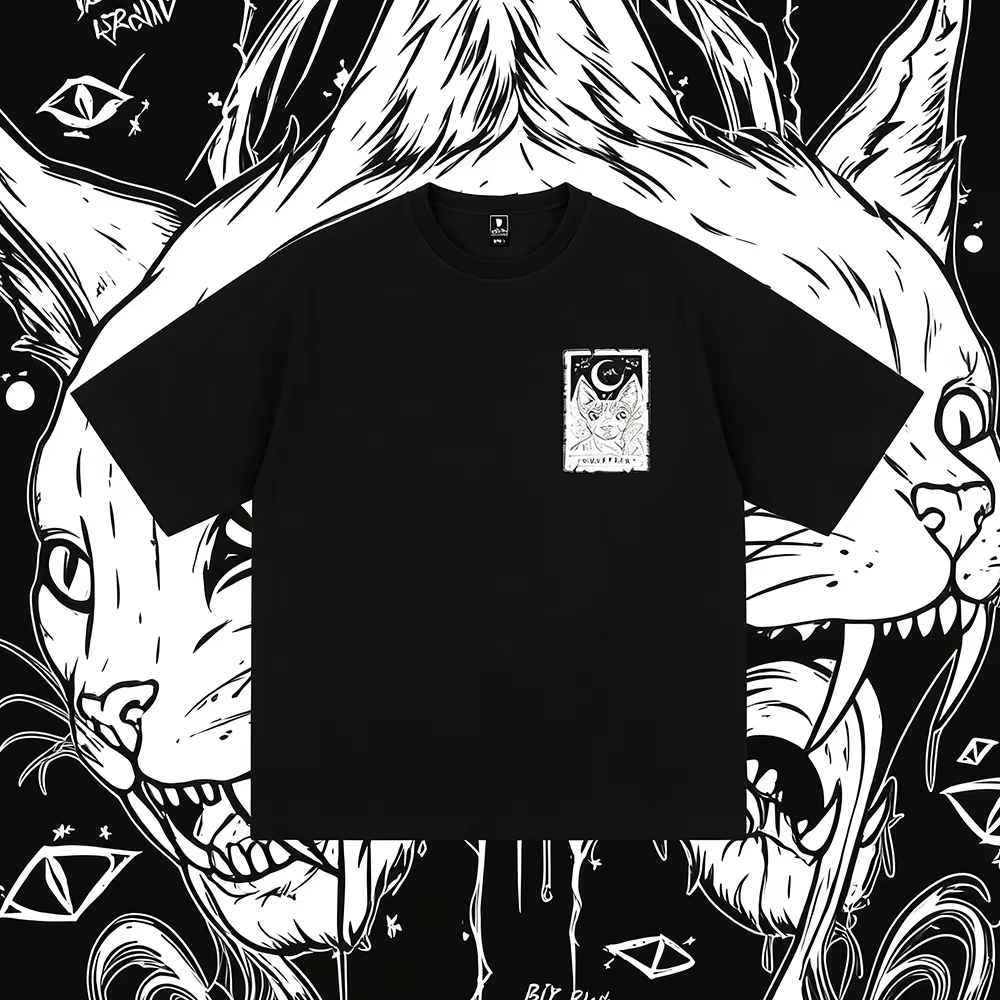 THE MOON Cat ​​Tattoo Style Tr - đánh giá và giá Streetwear Brand Cat