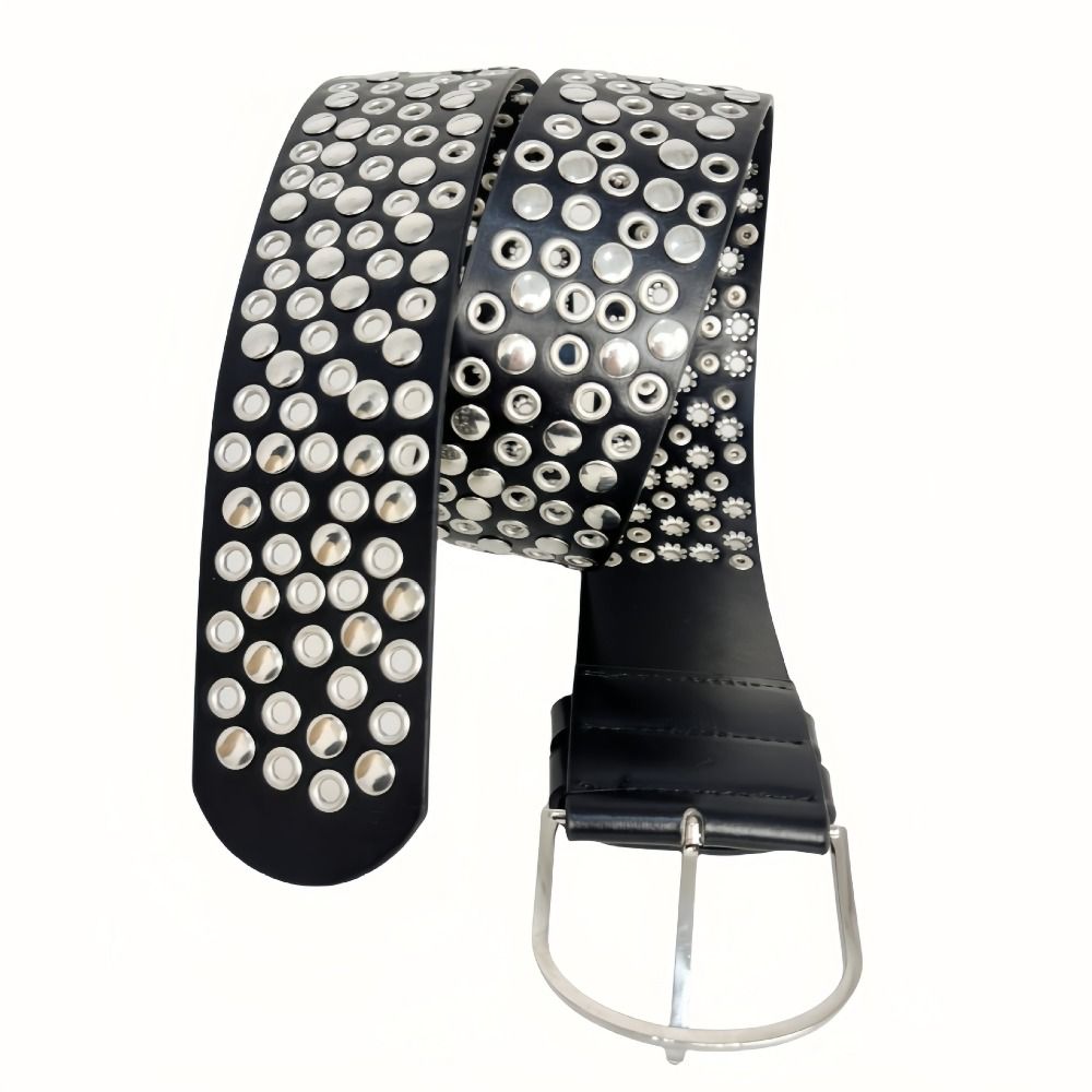 Punk Hollow Eyelet Rivet Belt  - đánh giá và giá Streetwear Brand Belts